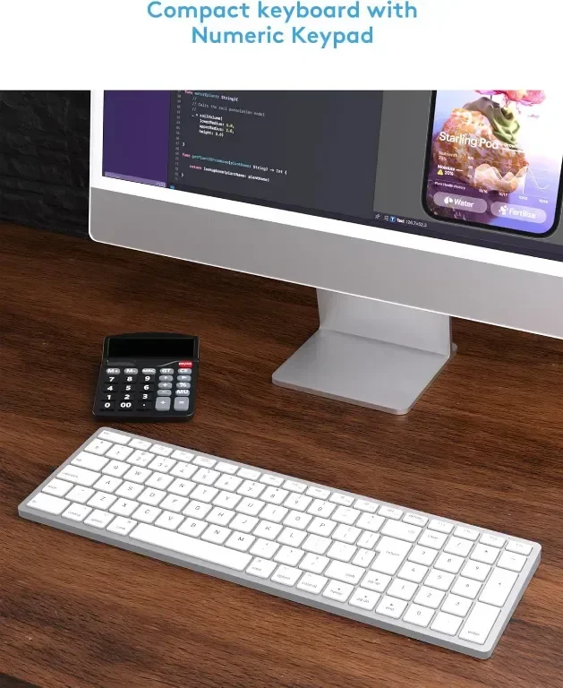 Безжична Bluetooth клавиатура Yivandi за Apple Mac OS – QWERTY оформление, ножични клавиши — снимка 6
