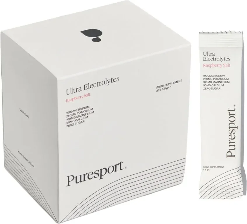 Puresport Малинова сол 30 сашета електролити на прах за оптимална хидратация,без захар и подсладител