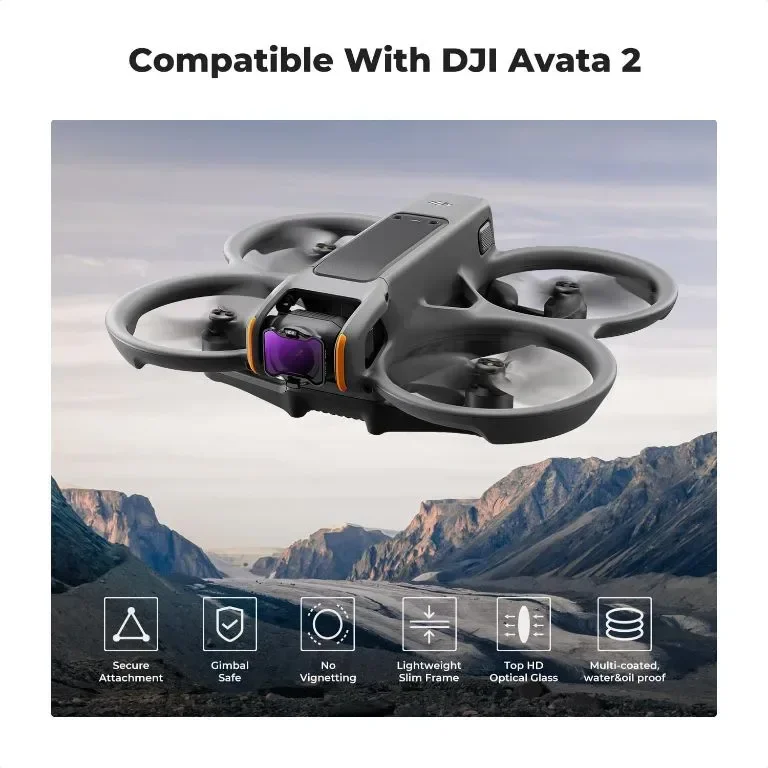 K&F Concept ND8, ND16, ND32, ND64 филтри, съвместими с DJI Avata 2, водоустойчиви,неутрална плътност — снимка 2
