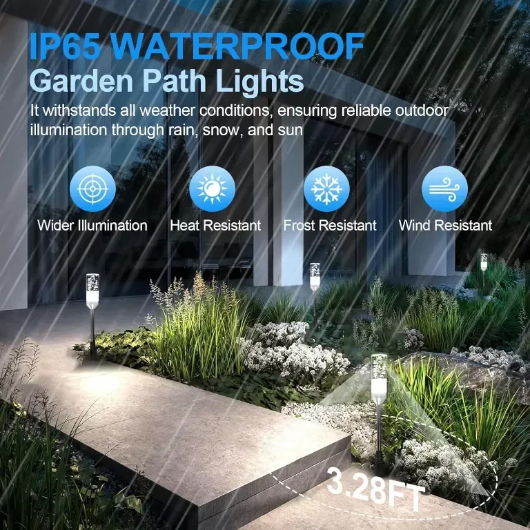 ECOWHO Градински LED лампи с шипове, 12V, IP65, студено бяло 6000K, 6 броя — снимка 2