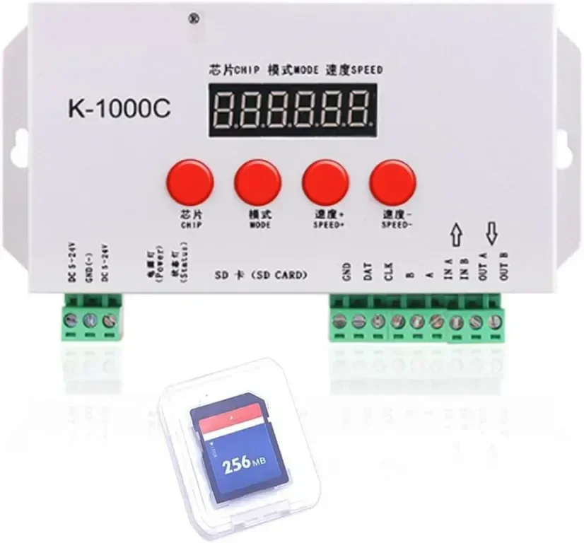 ruimeimei K-1000C адресируем програмируем контролер с SD карта WS2812B APA102C SK6812 WS2811 WS2801