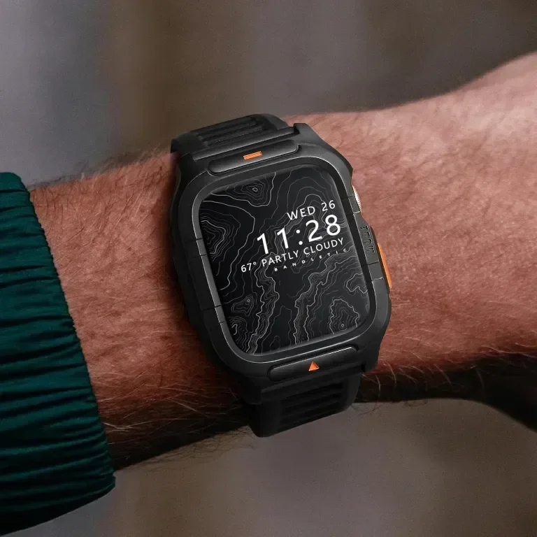 Метален корпус с каишка, съвместим с каишки за Apple Watch 44 mm — снимка 2