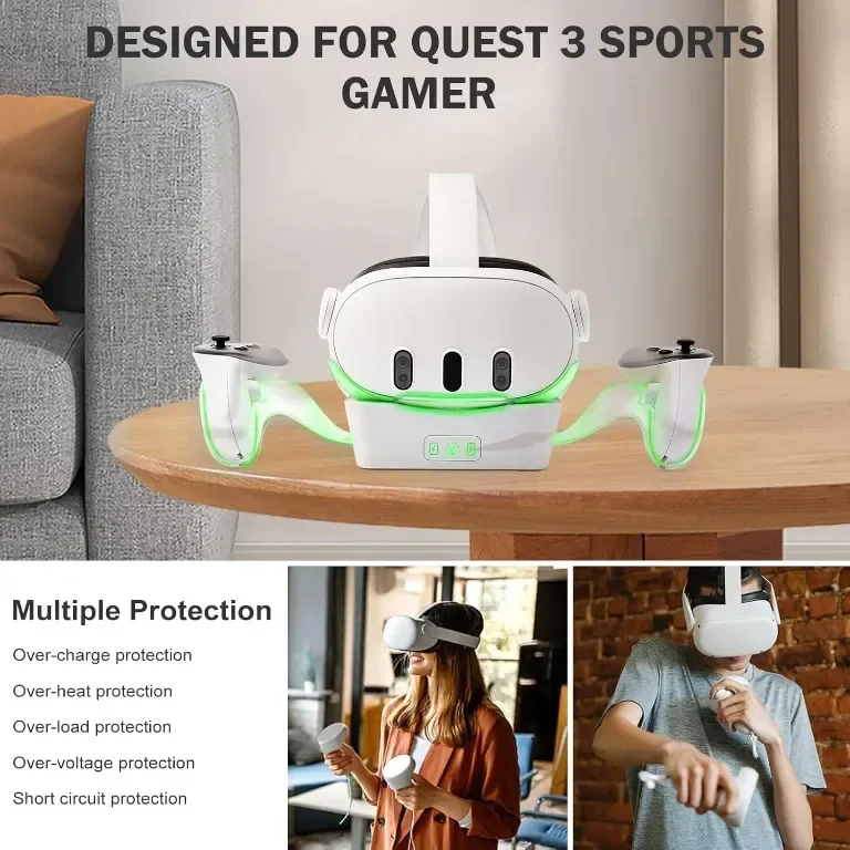 LYtech VR зарядна станция за Quest 3, 4х батерия за сензорни контролери — снимка 6