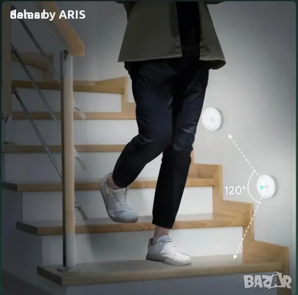 Blewaby 2 броя акумулаторни LED лампи със сензор за движение и димиране — снимка 3