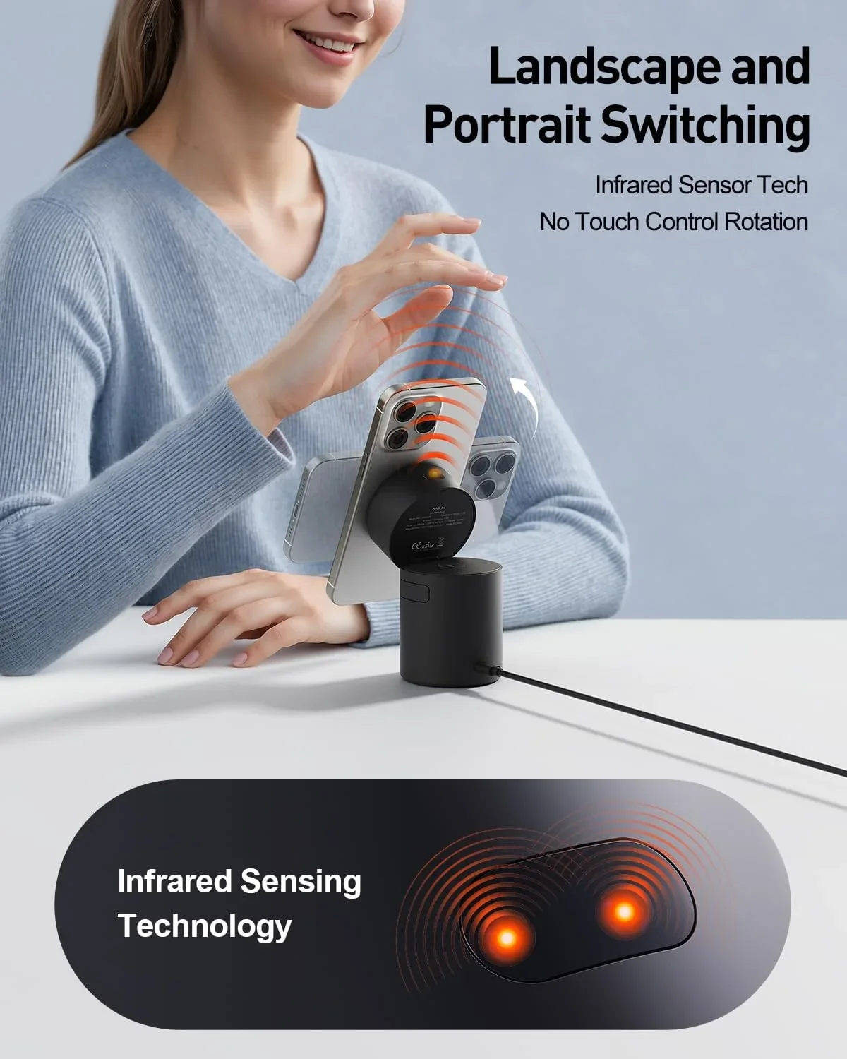 iWALK StandMe Auto 3-в-1 магнитна стойка с безжично зареждане (за iPhone/AirPods/Watch) — снимка 3