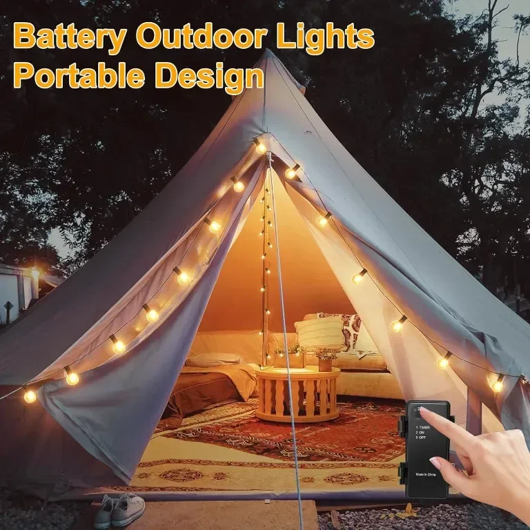 DSLebeen Festoon Lights, акумулаторна 5000mAh батерия, G40 LED стрингови светлини, 12 м, топло бяло — снимка 6