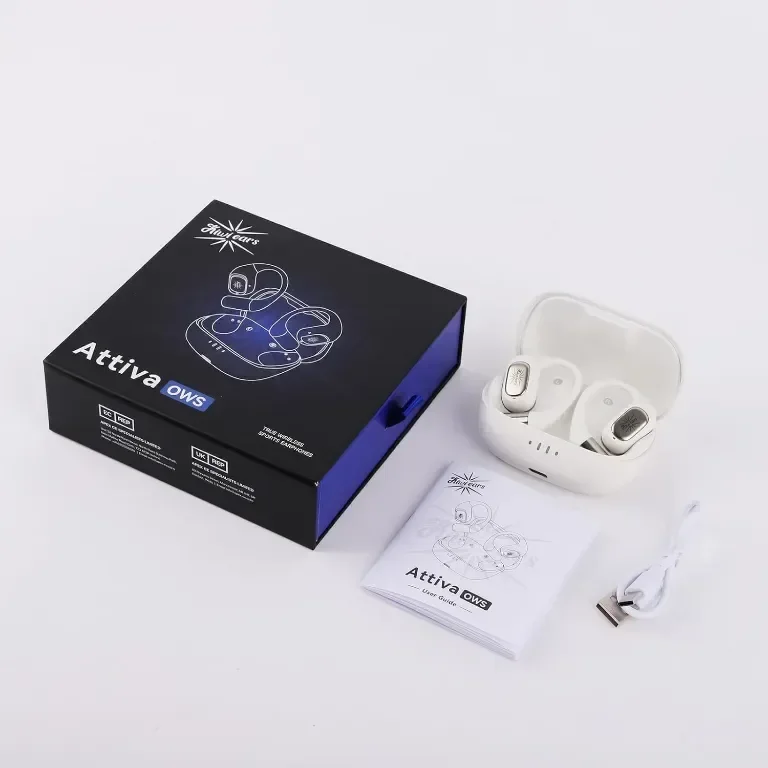 Linsoul Kiwi Ears Attiva OWS безжични слушалки, Open Ear Bluetooth 5.4 с ANC шумопотискане, бели — снимка 8