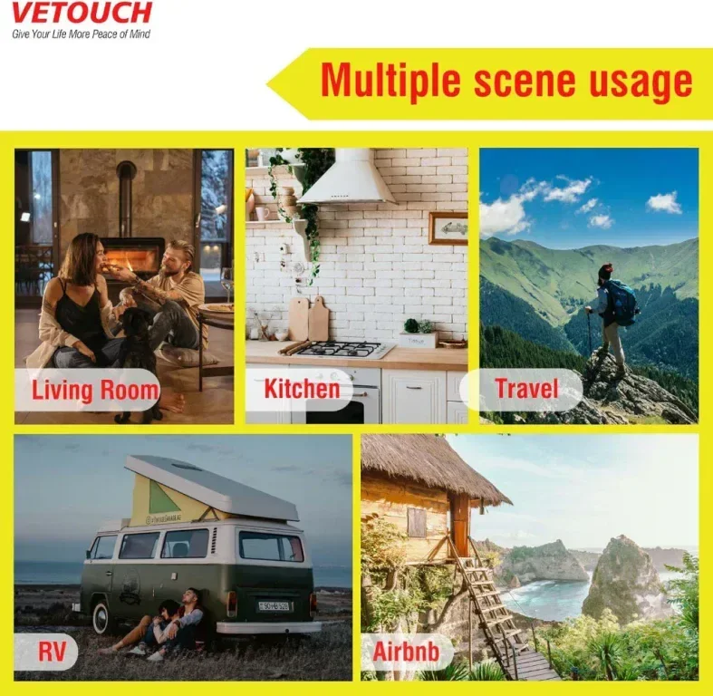 VETOUCH Детектор за въглероден оксид, температура, влажност, аларма, LCD дисплей — снимка 5