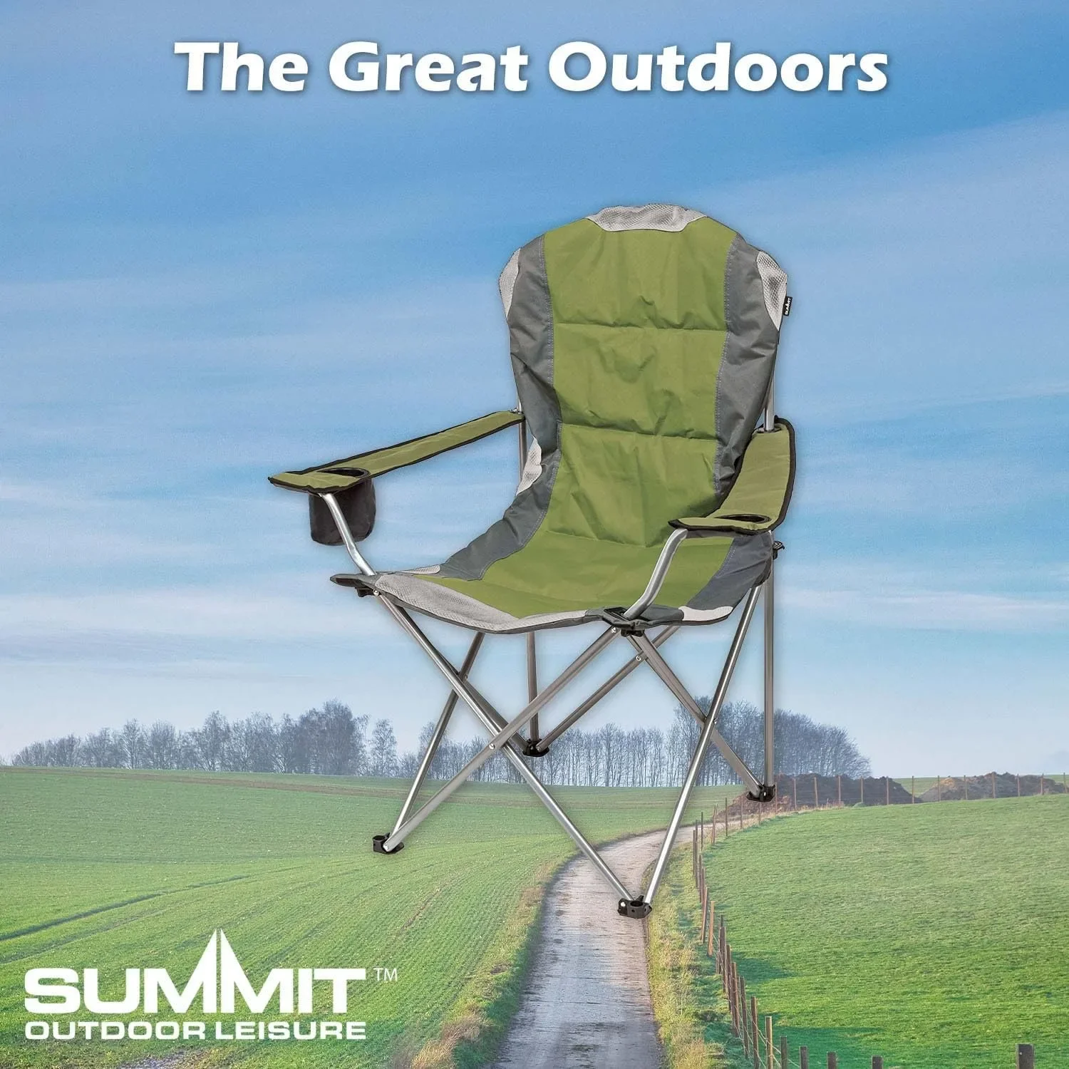Къмпинг стол със сгъваема висока облегалка SUMMIT Outdoor Leisure и чанта за носене — снимка 7