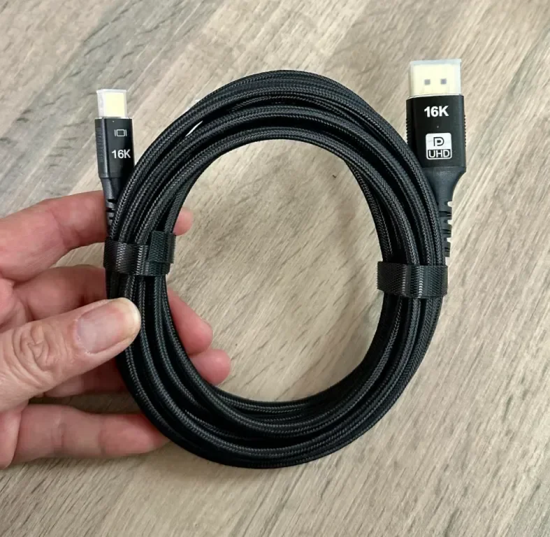 Кабел Mini DisplayPort към DisplayPort 2.1, DP 16K, двупосочно предаване(Mini DP към DP2.1 16K-3M) — снимка 9