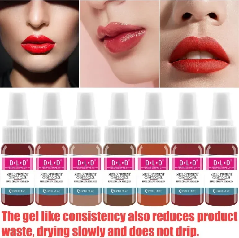 Мастило за татуировки DLD Tattoo Embroidery Lip Color Art, 14 бутилки — снимка 5