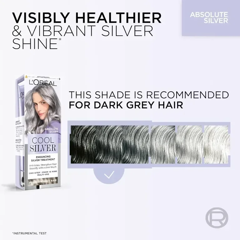 L'Oréal Paris Cool Silver Absolute Silver, нашата първа подсилваща терапия за естествена сива коса — снимка 7