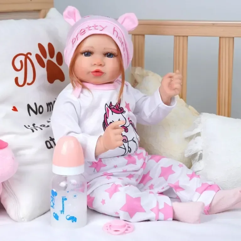 BABESIDE 8 части Аксесоари за бебе reborn doll с кош, шише за хранене — снимка 2