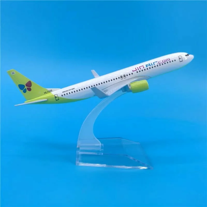 Бойнг 737 самолет модел макет Jin Air метален нискотавифна авиокомпания полетите летище — снимка 6