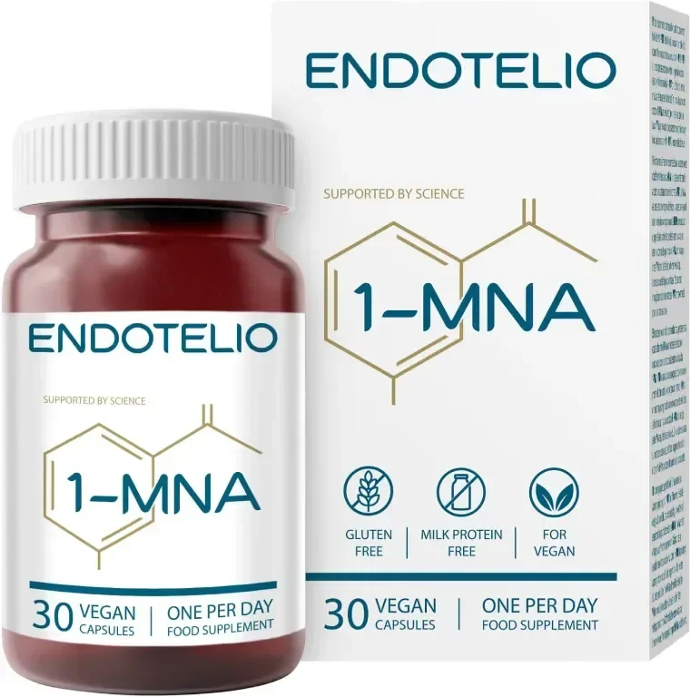 Endotelio 1-MNA, Против стареене, Оптимизираща NAD+ Biohacking добавка, 30 капсули