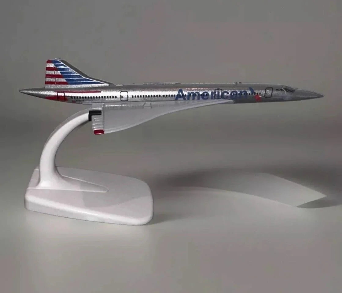 Конкорд самолет модел макет метален American полет небе класа Concorde — снимка 5