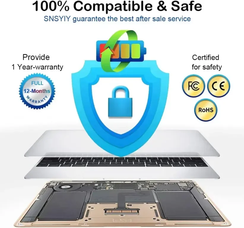 SNSYIY A1965 Батерия за MacBook Air 13 инча Retina AAEMC — снимка 4
