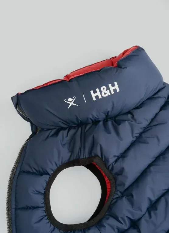 HUGO & HUDSON x HACKETT Топло зимно палто за кучета, двулицево Navy & Berry, S 30 — снимка 3