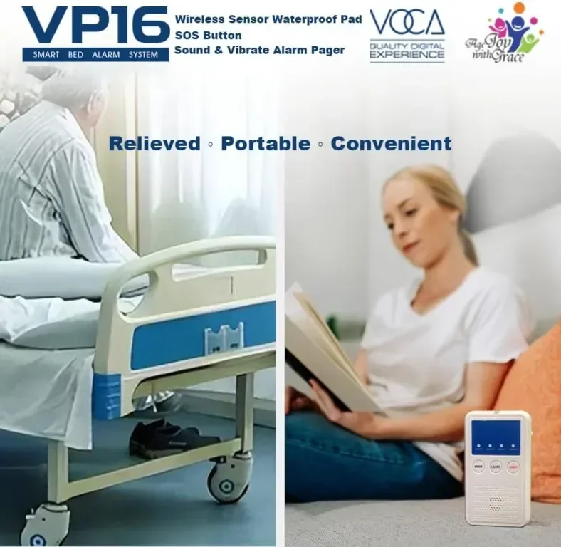 VOCA Smart Bed Alarm System за възрастни хора VP16 Безжична водоустойчива сензорна подложка пейджър — снимка 6