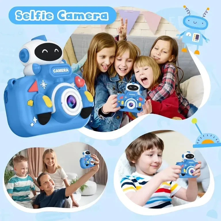Детска камера GREENKINDER, 2,0 инча, 1080P HD с 32GB карта, за деца на възраст 3-12 години, синя — снимка 3
