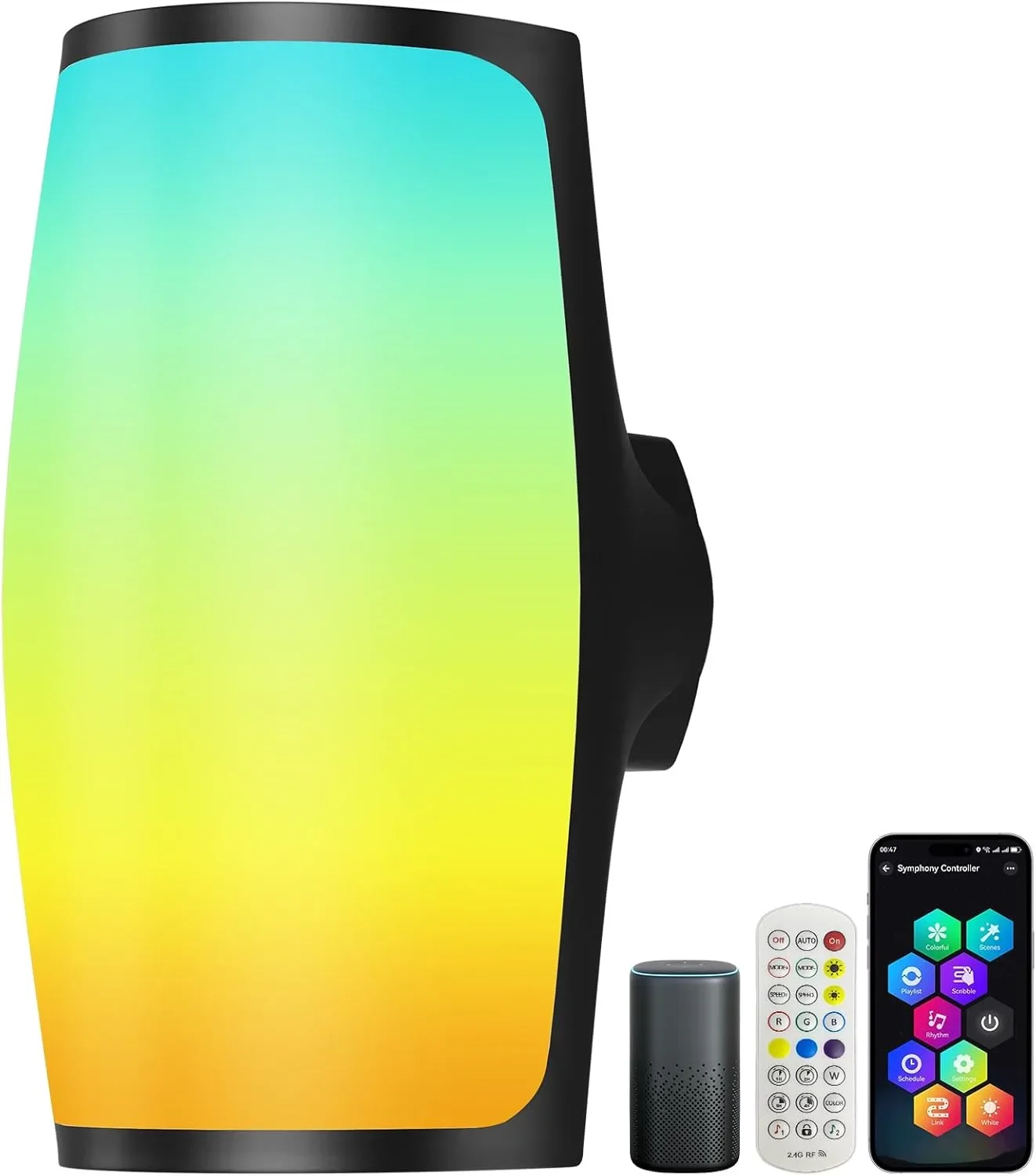 Смарт външни LED аплици/стенни лампи за монтаж (RGB, Wi‑Fi + дистанционно)