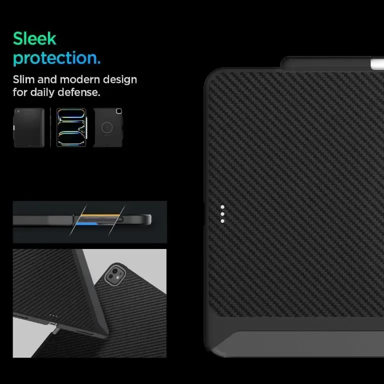 Арамиден калъф Spigen Enzo Съвместим с iPad Pro 13 инча M4 (2024) 7-мо поколение - черен — снимка 2