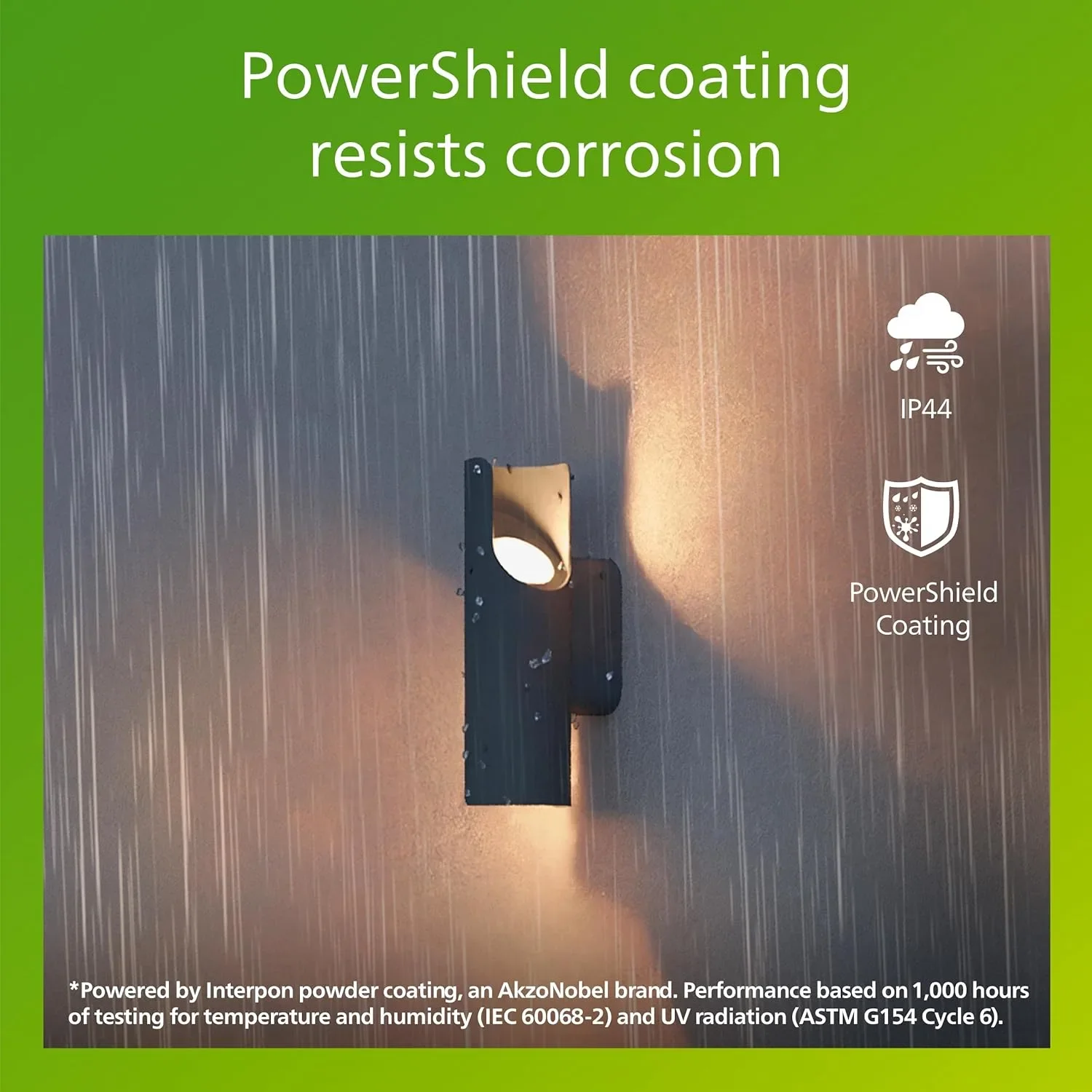 Външна LED стенна лампа Philips Fira UltraEfficient, 800 lm, 2700K, PowerShield, IP44 — снимка 3