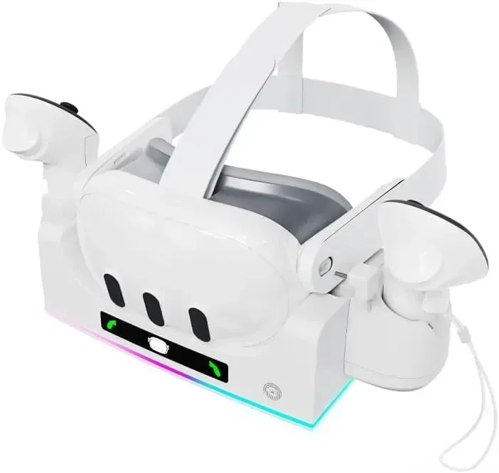 Зареждаща докинг станция за Meta Quest 3S/Quest 3, бяла — снимка 4
