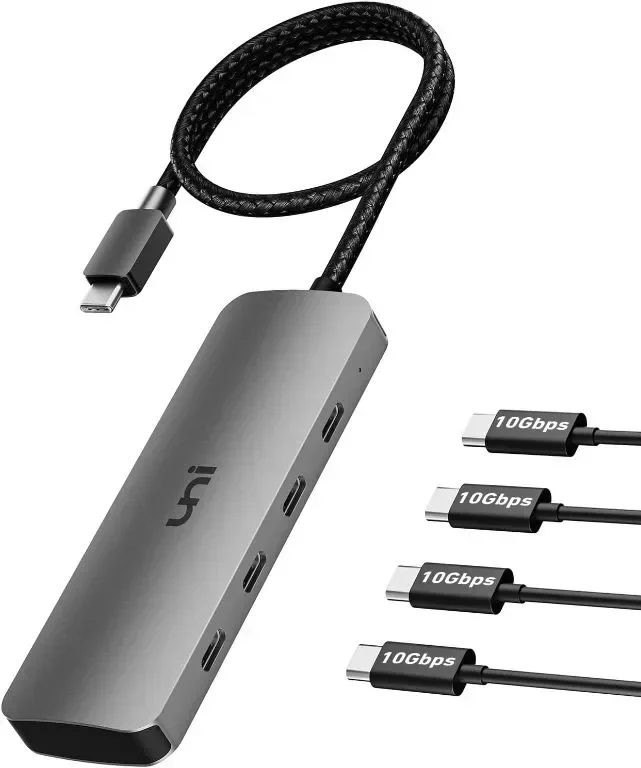 uni USB C хъб 10Gbps, USB C 3.2 Gen 2, 4 порта