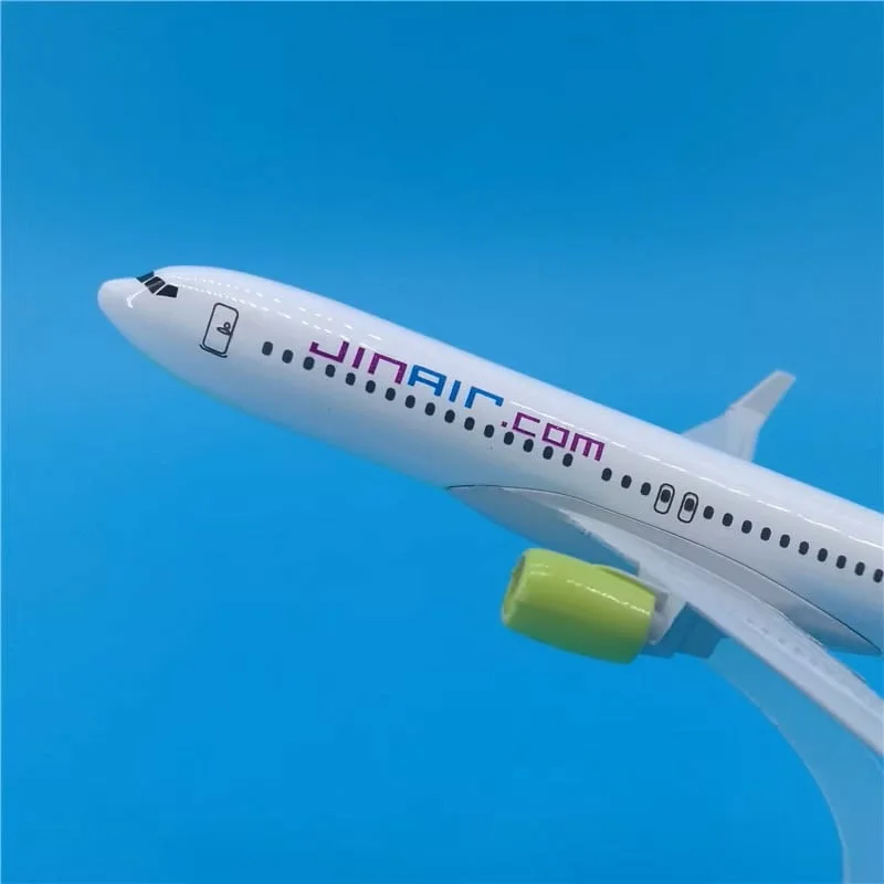 Бойнг 737 самолет модел макет Jin Air метален нискотавифна авиокомпания полетите летище — снимка 3