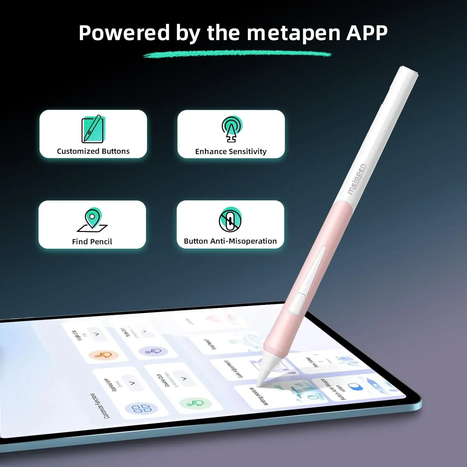 Metapen Pencil D1 за iPad 2018–2024 – стилус с Bluetooth и Action бутон — снимка 7