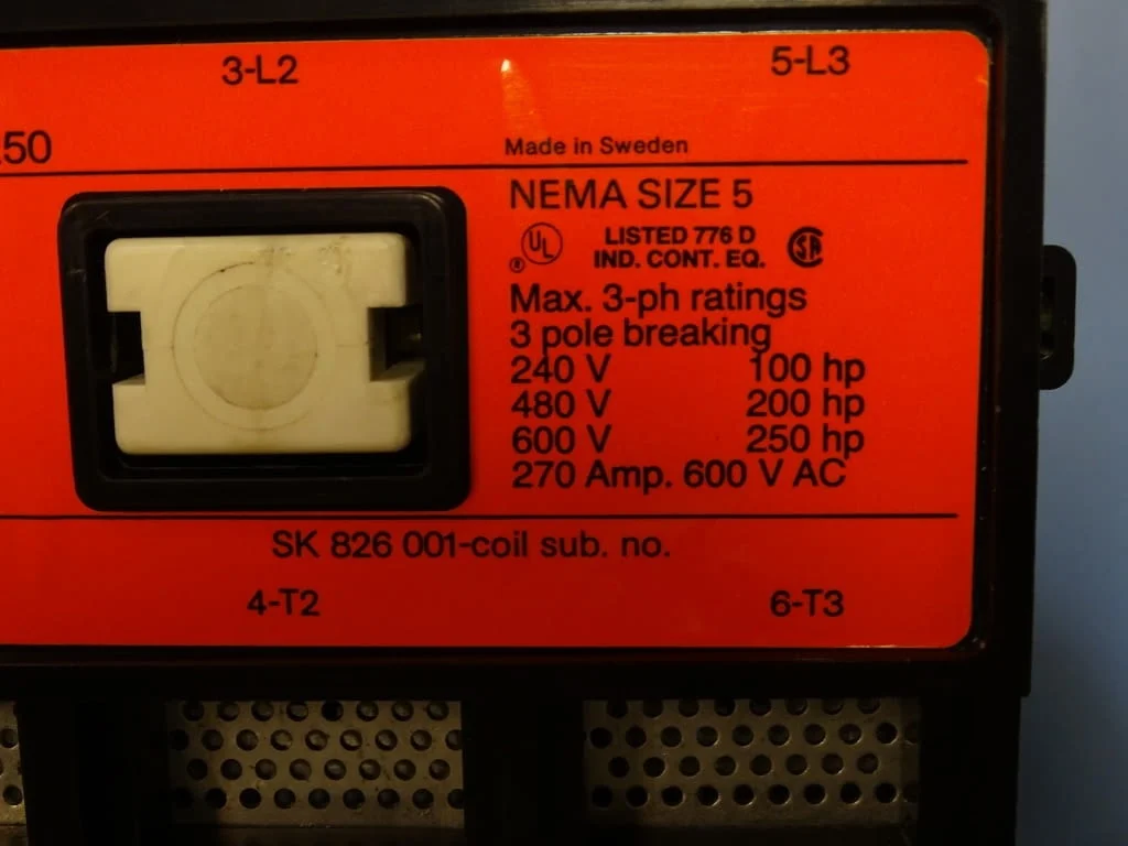 Контактор ASEA EH250 contactor 270A 600VAC coil 220V/50Hz — снимка 4