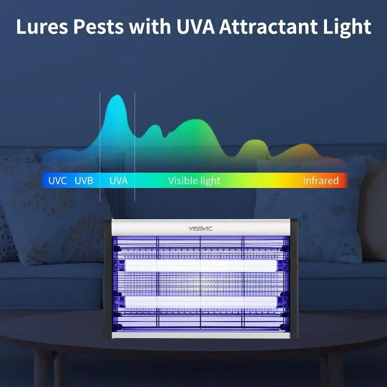 YISSVIC Bug Zapper 20W Електрическа лампа за унищожаване на комари с UV светлина за закрито — снимка 4