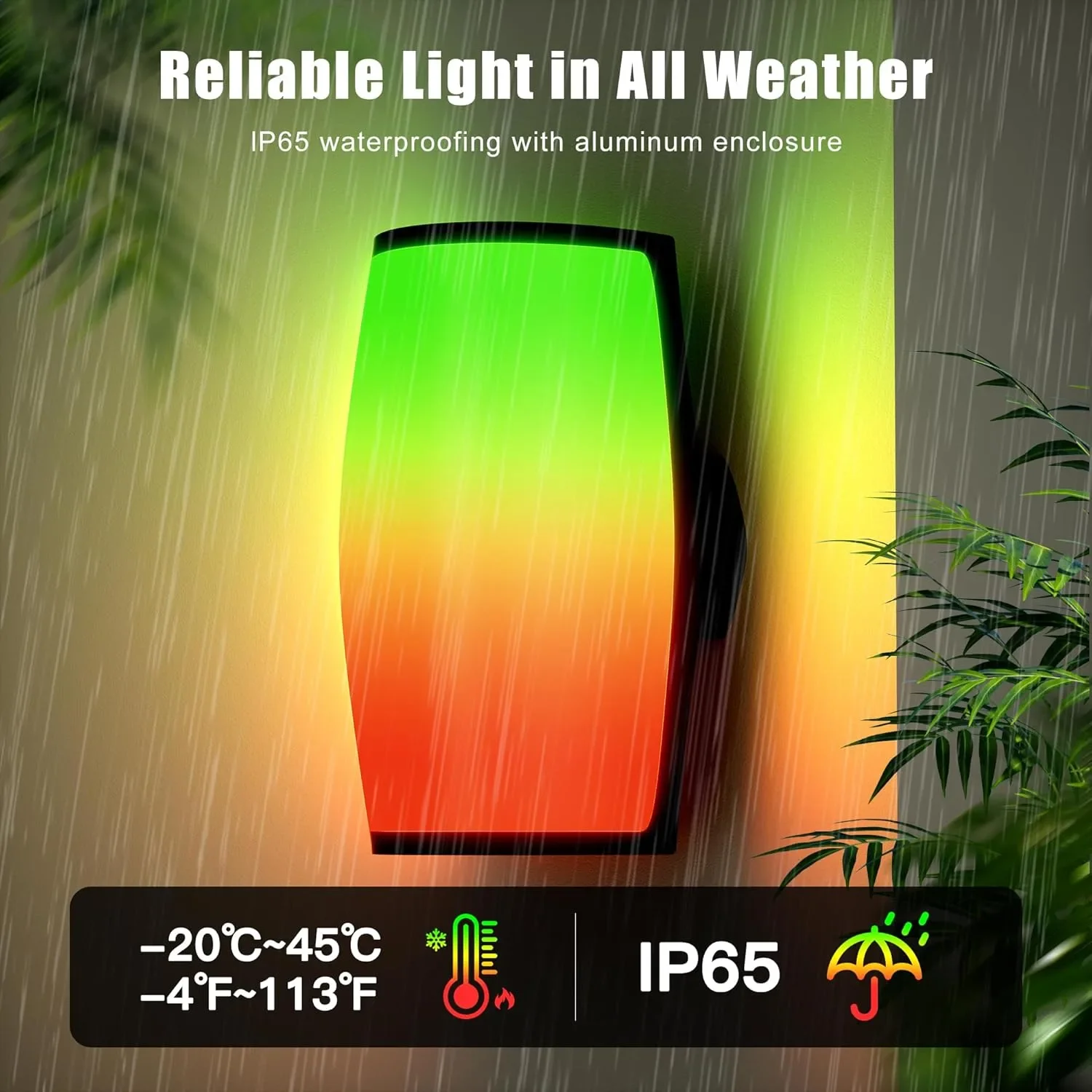 Смарт външни LED аплици/стенни лампи за монтаж (RGB, Wi‑Fi + дистанционно) — снимка 6