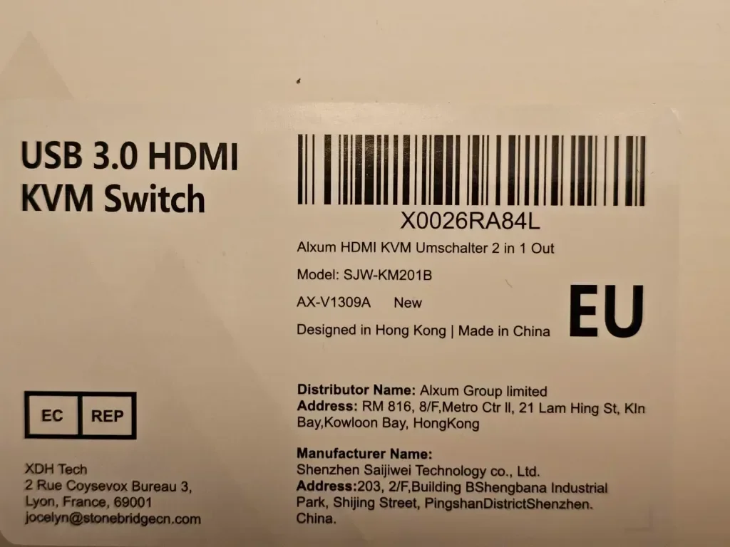 Alxum HDMI KVM превключвател 2 компютъра - 1 монитор USB 3.0 4К 60Hz, контролер и два USB3.0 кабела — снимка 6