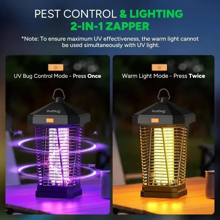 Buzbug 2 в 1 LED унищожител на насекоми 3800V, MA-20 — снимка 3