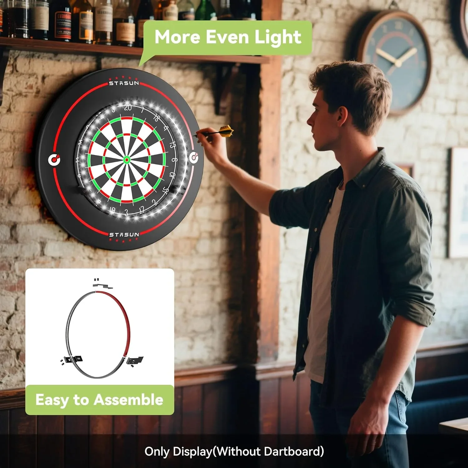 STASUN 360° LED осветление за дартс с магнитен монтаж, 12W 6500K — снимка 5