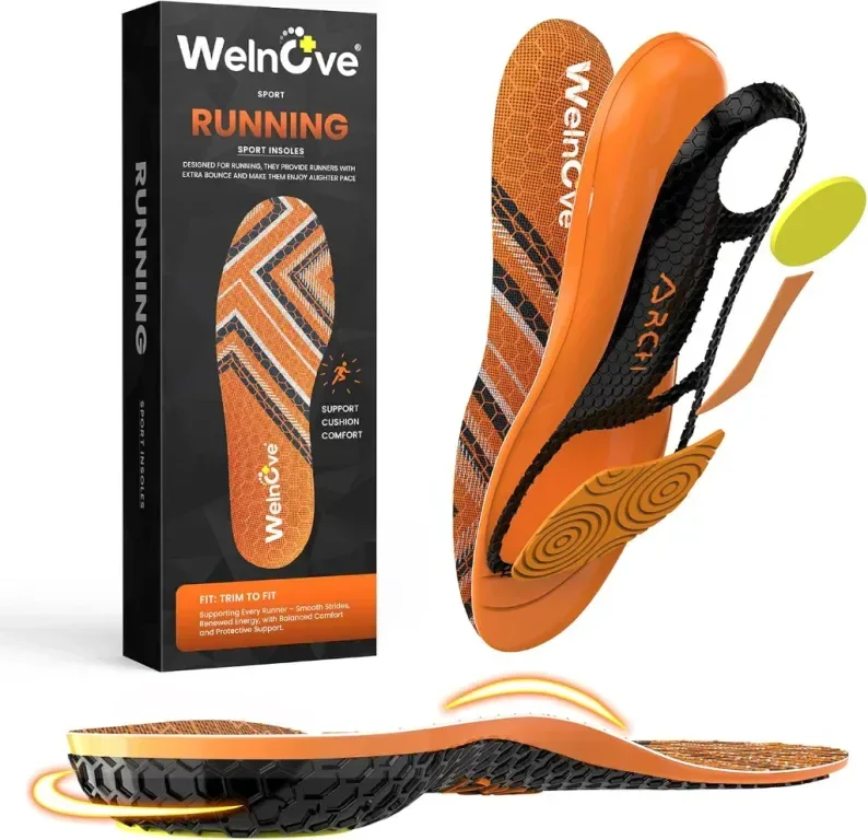 Стелки за спортни обувки Welnove Orange с гел за предната част на стъпалото - размер L