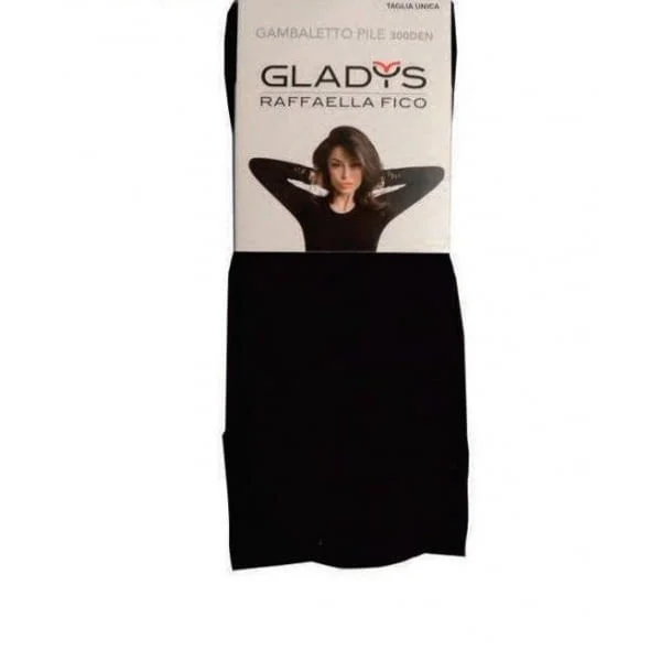 Gladys 300DEN италиански черни женски ватирани чорапи до колената плътни три четвърти термо чорапи