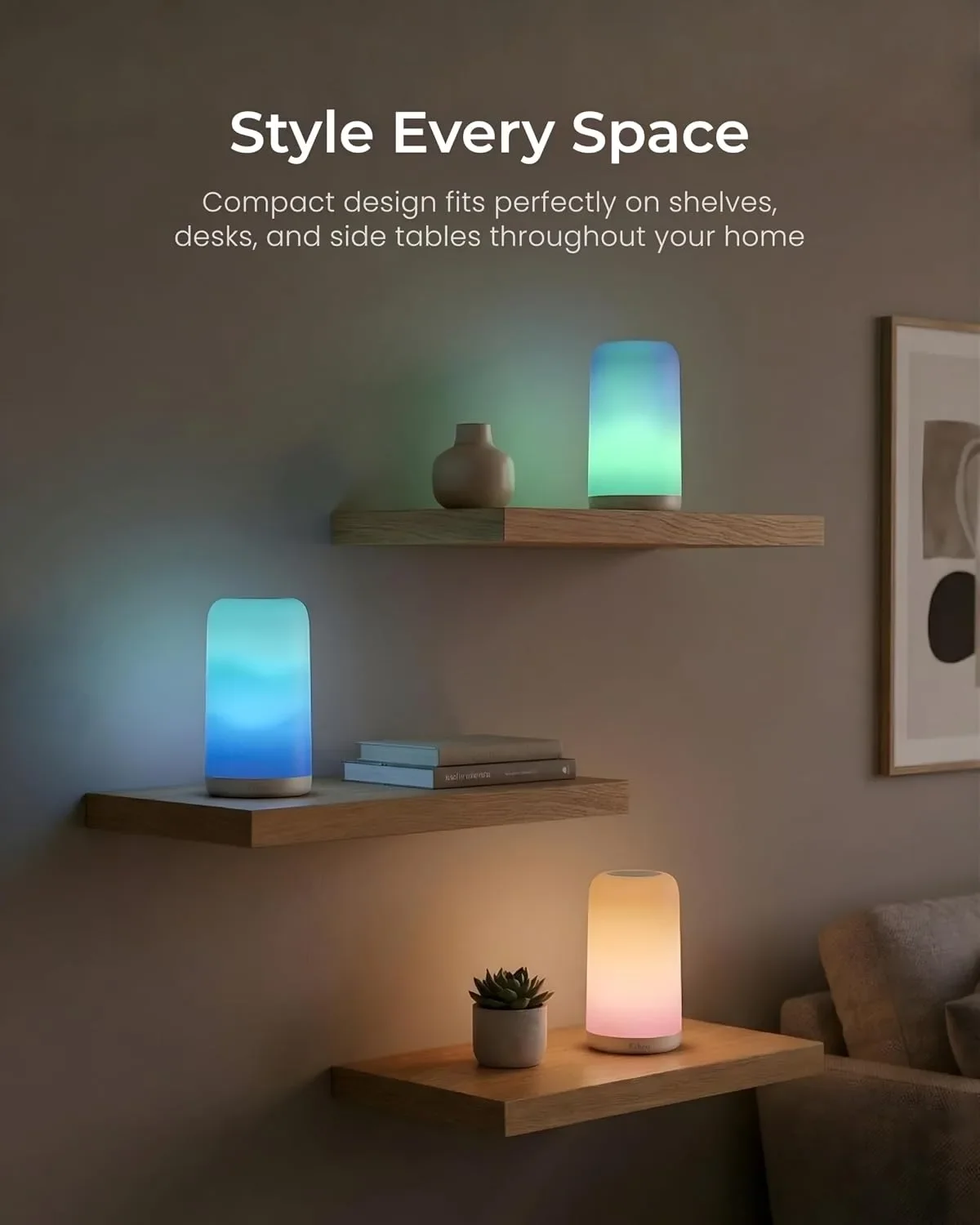 Aetheo Aura Смарт LED нощна лампа с RGB, Wi-Fi, Alexa и Google Home — снимка 4