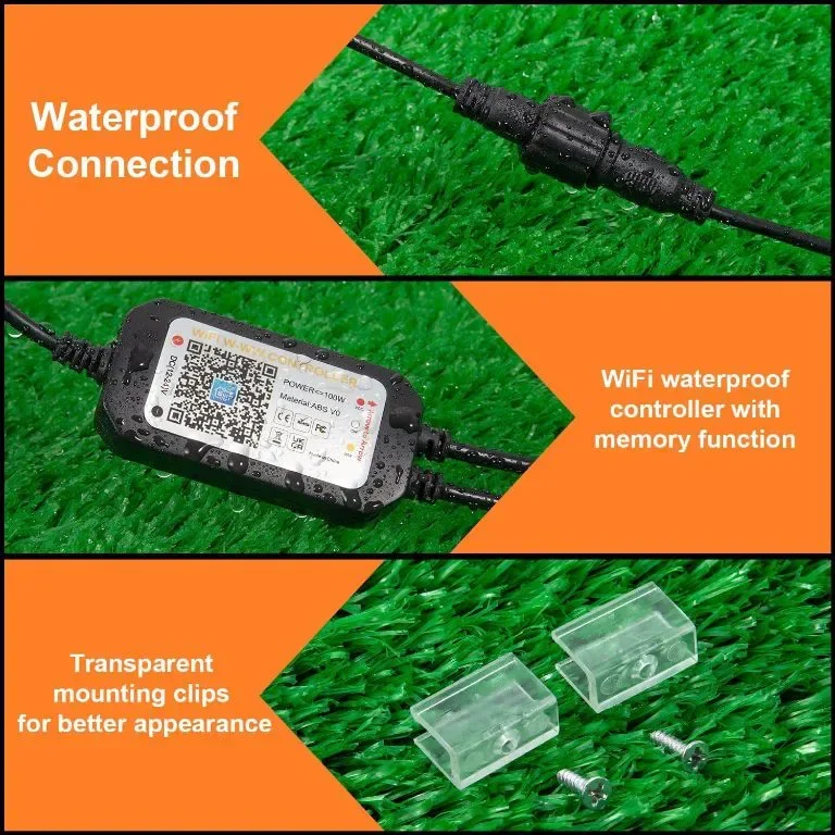TENDIST Външна 7.5M неонова светодиодна лента IP67, топло бяло до студено бяло, 24V WiFi 3000K-6500K — снимка 5