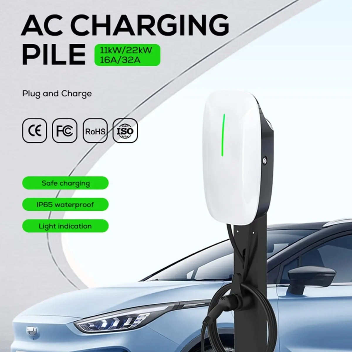 Зарядно устройство за електрически автомобили Type 2 (AC) с регулиране на тока и защити, за стенно/вертикално монтиране — снимка 6
