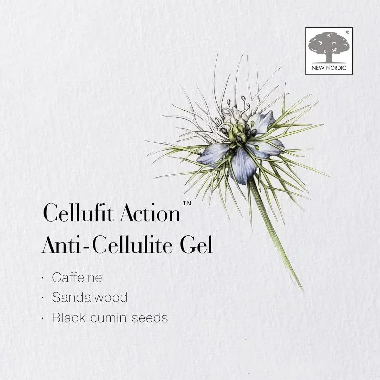 Nordic Cellufit Action Антицелулитен гел, кофеин, сандалово дърво и семена от черен кимион, 250 мл — снимка 6