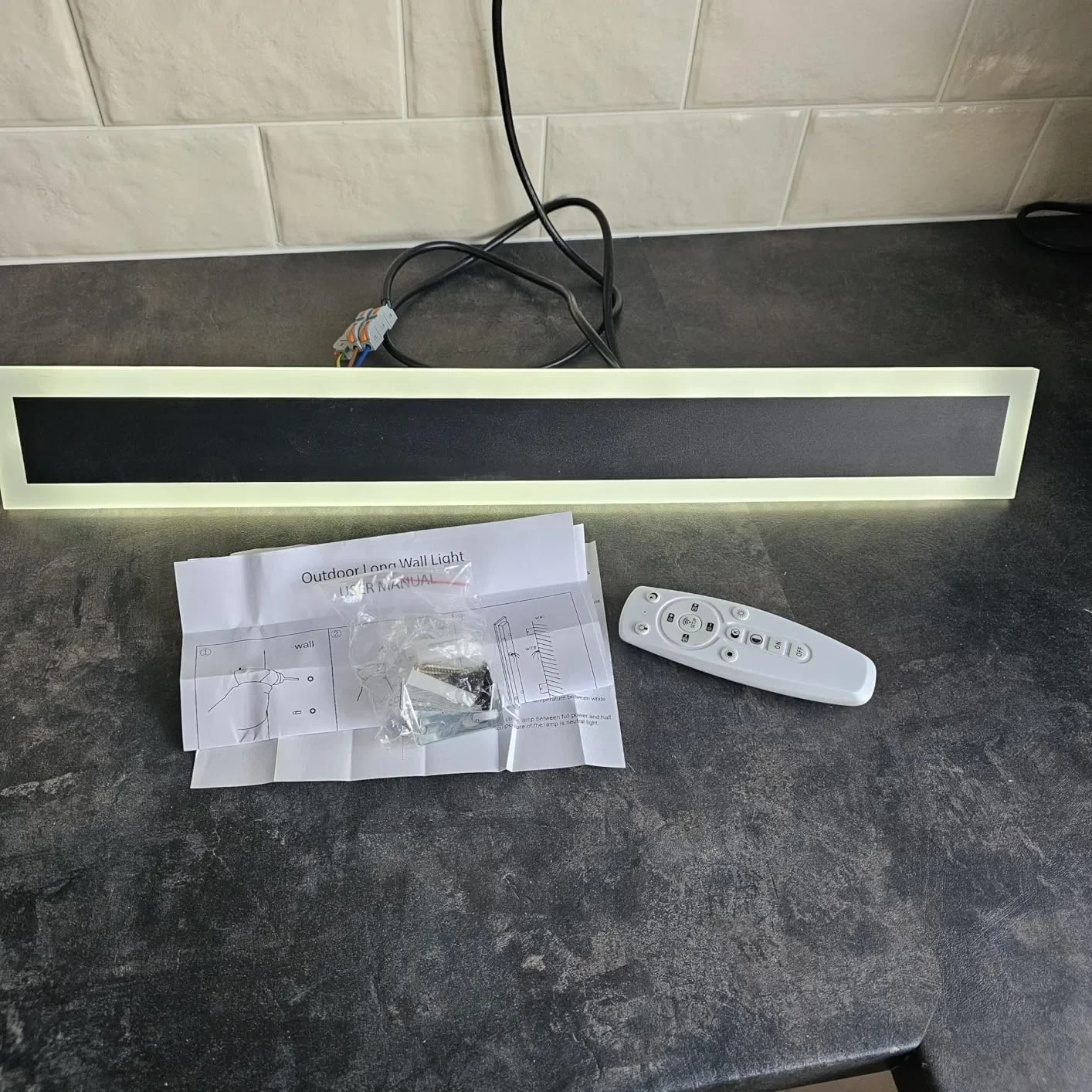 JKFBHGJL 60 см външна стенна LED лампа IP65, 22 W, димируема с дистанционно — снимка 8
