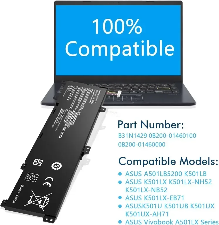Батерия за лаптоп BRTONG B31N1429, съвместима с ASUS, 11.4v 48Wh — снимка 4
