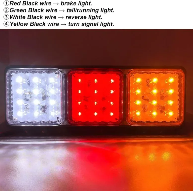Ygmylandbb LED задни светлини, 12v-24v, 2 бр. (червено жълто бяло) — снимка 2