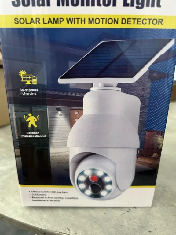 Vistrix соларна LED охранителна лампа и макетна CCTV камера с PIR сензор, IP65 — снимка 7
