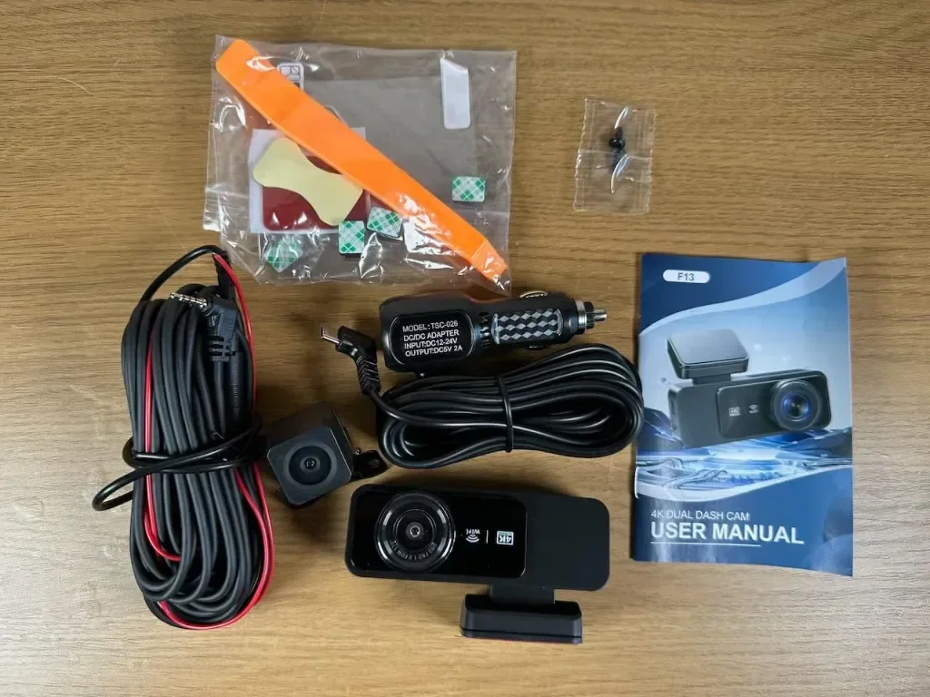Автомобилна видеорегистраторна камера отпред и отзад 4K+1080P, UHD вграден WiFi с 64GB SD карта — снимка 8