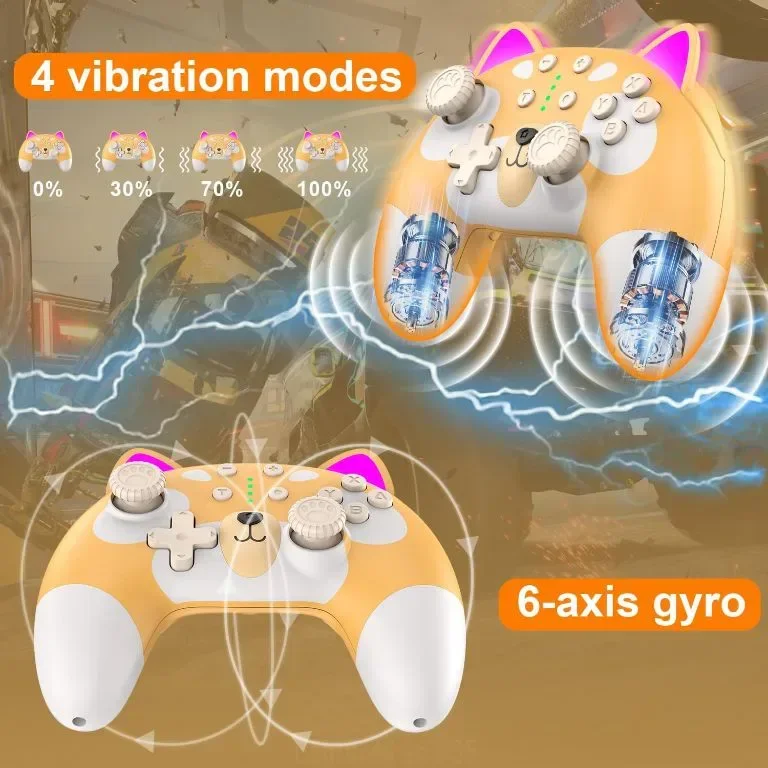 STOGA Cute Puppy Switch Controller - Безжичен Gaming Pro контролер за PC, Switch OLED и Switch Lite — снимка 5