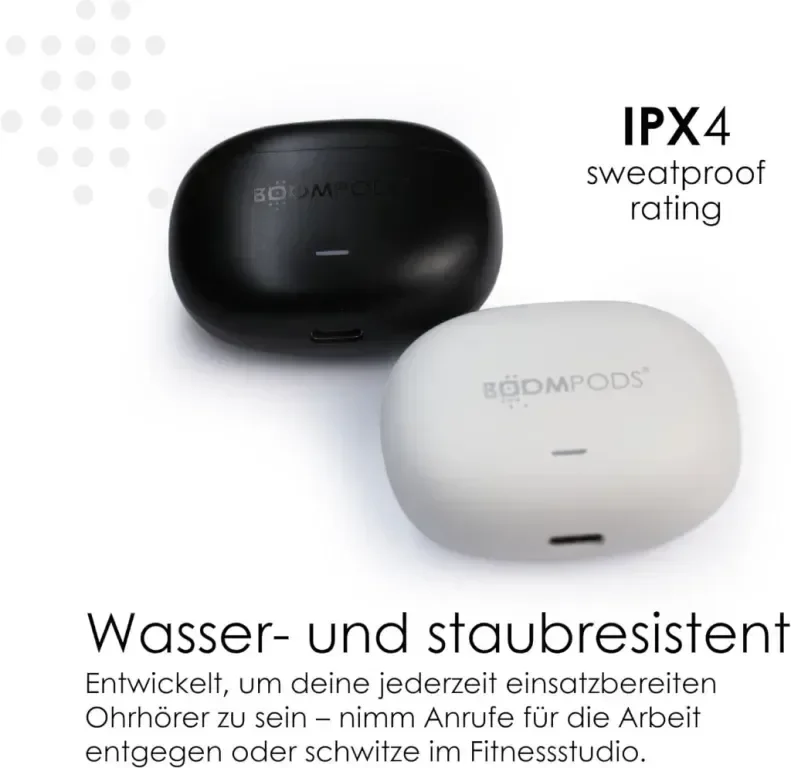 Безжични слушалки Boompods Echobuds ANC с ENC микрофони, IPX4, бели — снимка 7